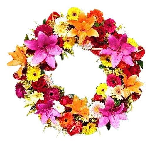 Coroa Guirlanda Luxo Colorida — coroa de flores para velório em São Paulo